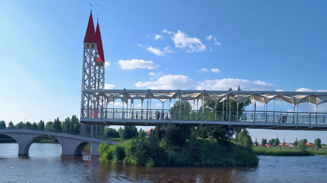 Плавающий остров в Ижевске теперь стабильно закреплён у пешеходного моста